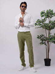 Madrad Linen Blend Olive Trouser