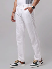 Madrad Linen Blend White Trouser
