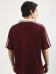 The Untold Burgundy Half Sleeve T-Shirt