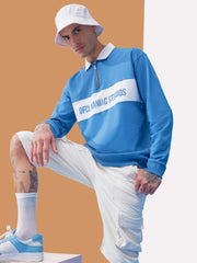 Official Denim Blue Polo Full Sleeve Sweatshirt