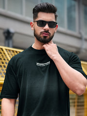 Acid Spray Navy Half Sleeve T-Shirt