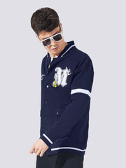 Varsity Navy Full Sleeve Jacket