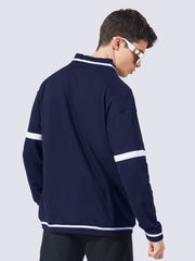 Varsity Navy Full Sleeve Jacket