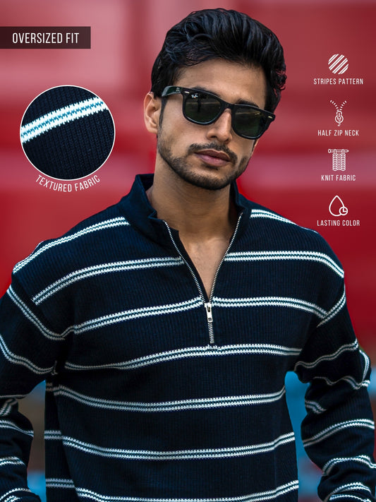 Sweater Knit Black Sweatshirt