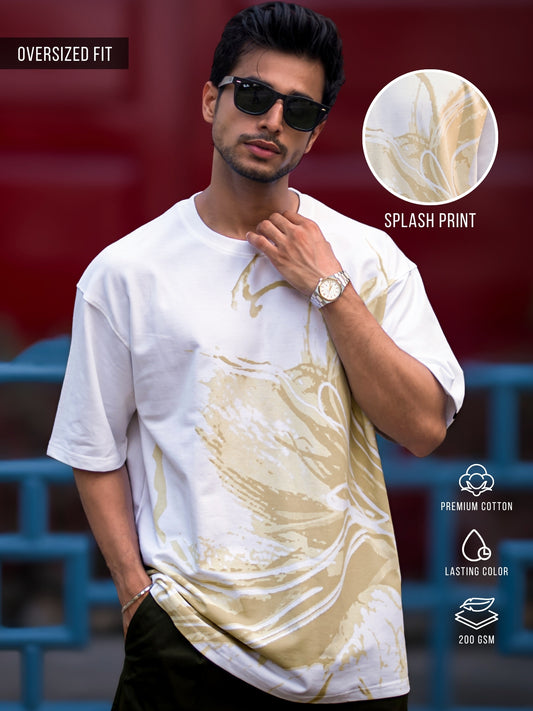 Nature Noise Half Sleeve White T-Shirt