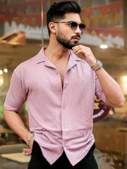 Elliot Knit Pink Lycra Half Sleeve Shirt