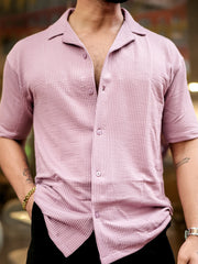 Elliot Knit Pink Lycra Half Sleeve Shirt