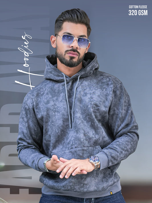 Cloud Printed Light Grey Full Sleeve Sweatshirt