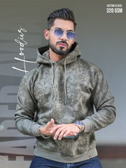 Cloud Printed Olive Full Sleeve Sweatshirt