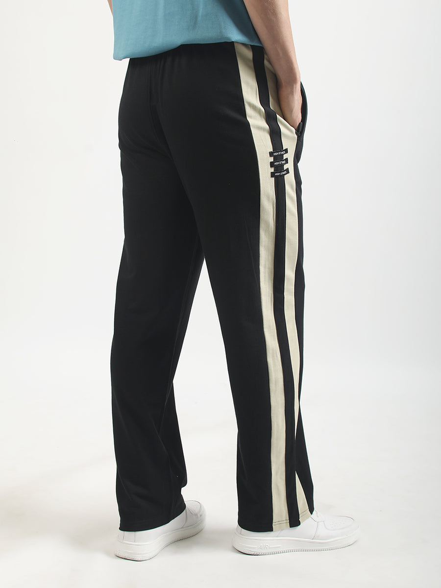 Black high stakes baggy track pants for men - view 4