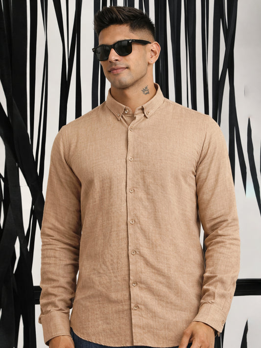 Super Twill Khaki Full Sleeve Shirt