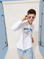 Dreams White Full Sleeve Full Sleeve Polo T-Shirt