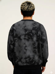 Spray Printed Black Sweatshirt