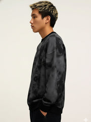 Spray Printed Black Sweatshirt