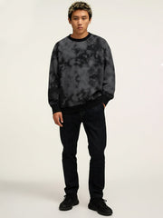 Spray Printed Black Sweatshirt