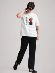 Ikigai Half White Half Sleeve T-Shirt