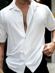 Elliot Knit White Lycra Half Sleeve Shirt