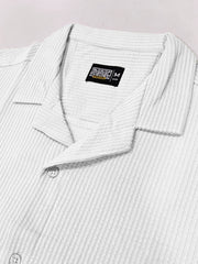 Elliot Knit White Lycra Half Sleeve Shirt