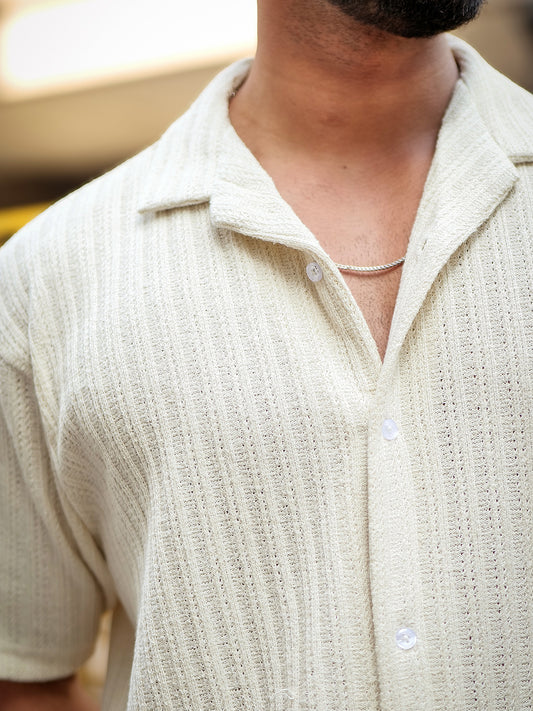 Teraknit HalfWhite Half Sleeve Shirt