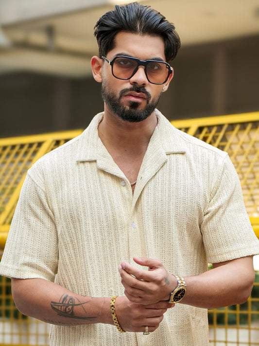 Teraknit HalfWhite Half Sleeve Shirt