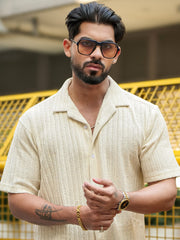 Teraknit HalfWhite Half Sleeve Shirt