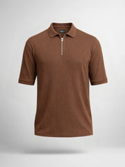 DropKnit Brown Polo Half Sleeve T-Shirt