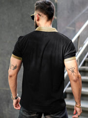 Solid Black Half Sleeve T-Shirt