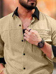 Brooklyn Knit Bgreen & Biscuit Full Sleeve Shirt Combo Pack