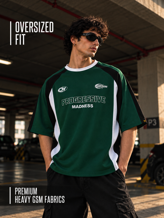 Bottle Green, White Dallas Half Sleeve T-Shirt