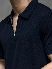 Frank Black Half Sleeve Polo T-Shirt