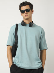 Seersucker Light Blue Half Sleeve T-Shirt