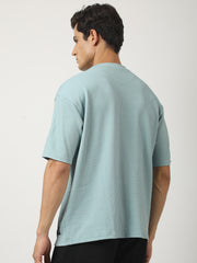 Seersucker Light Blue Half Sleeve T-Shirt