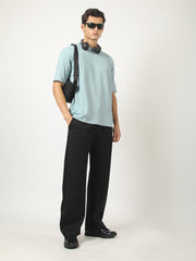 Seersucker Light Blue Half Sleeve T-Shirt