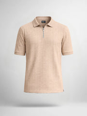 Matrix Knit Butterscotch Half Sleeve Polo T-Shirt