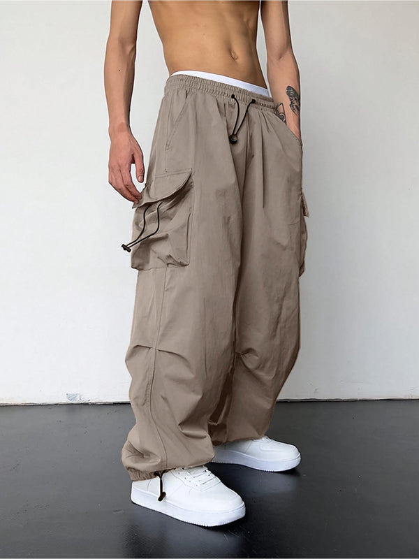 Silver parachute mink cargos for men