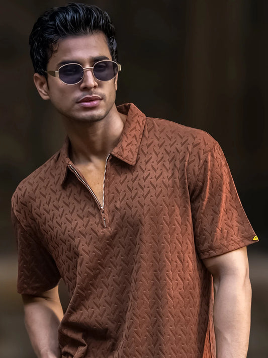 Ralph Brown Half Sleeve Polo T-Shirt