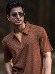 Ralph Brown Half Sleeve Polo T-Shirt