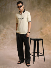 Young Biscuit Half Zipper Polo Half Sleeve T-Shirt