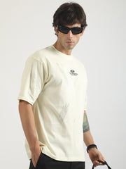 Los Angles Cream Half Sleeve T-Shirt