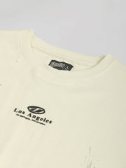 Los Angles Cream Half Sleeve T-Shirt
