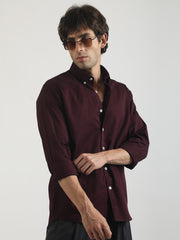 Soft Twill Maroon Full Sleeve Shirt