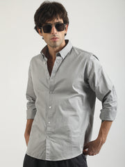 Soft Twill Steel Grey Full Sleeve Shirt