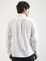 Cotton Linen White Full Sleeve Shirt