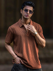 Ralph Brown Half Sleeve Polo T-Shirt