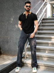 Solid Black Half Sleeve T-Shirt