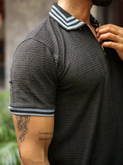 Midnight Black Half Slevee Polo T-Shirt