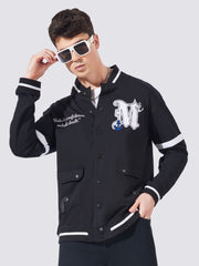 Varsity Black Full Sleeve Jacket