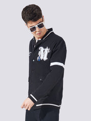 Varsity Black Full Sleeve Jacket