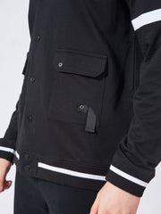 Varsity Black Full Sleeve Jacket