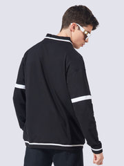Varsity Black Full Sleeve Jacket
